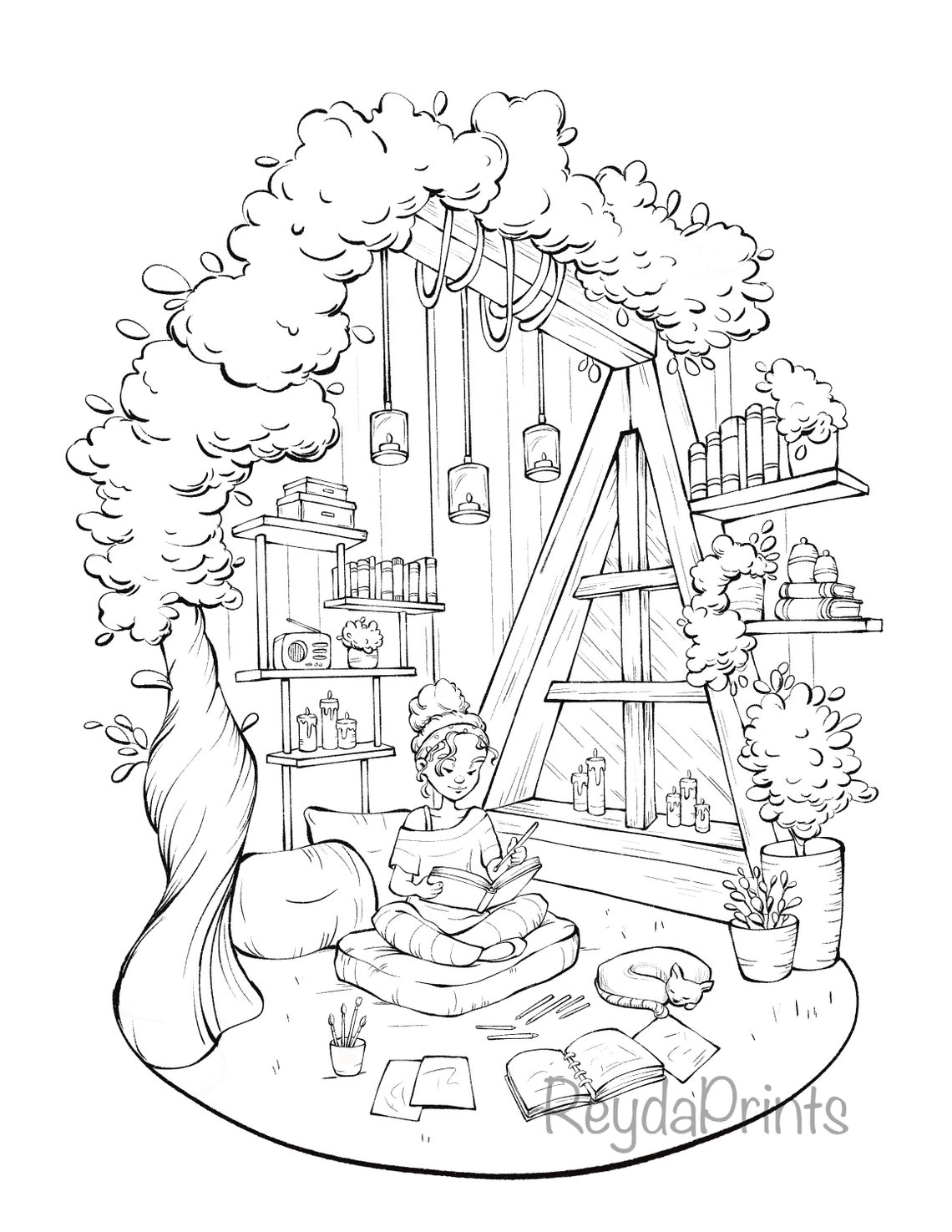 30 Cozy Rooms Coloring Pages