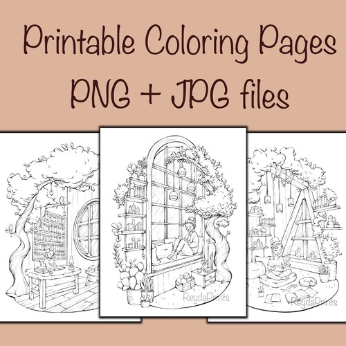 Cozy Interior Coloring Pages Digital - Il 500x500.4108563554 L1oo 