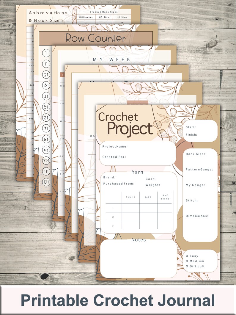 Adorable Crochet Journal Printable Crochet Planner Crochet Etsy