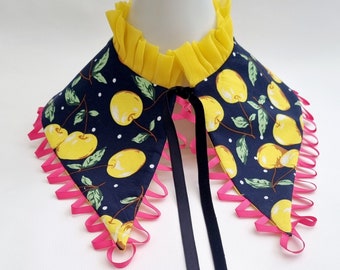 Yellow cherries detachable collar/ Handmade collar/ Designeraccessory/ Gifts/