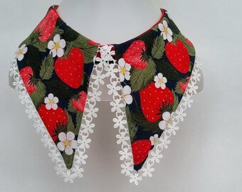 Strawberry detachable collar/Handmade in Ireland/Family gifts
