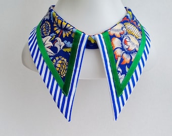 Avtagbar vintage Riviera-krage. Handgjord designeraccessoar. Familjegåvor.