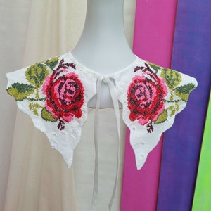 Vintage rose detachable collar/Handmade design/ Weddings/Birthdays zdjęcie 3