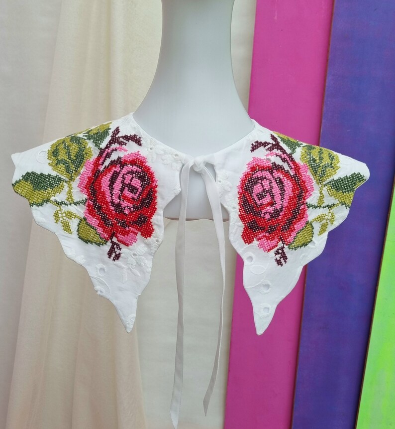 Vintage rose detachable collar/Handmade design/ Weddings/Birthdays zdjęcie 3