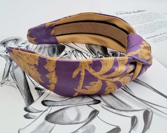 Wisteria knotted headband/ Taffeta silk hairband/Handmade accessory/Family gifts