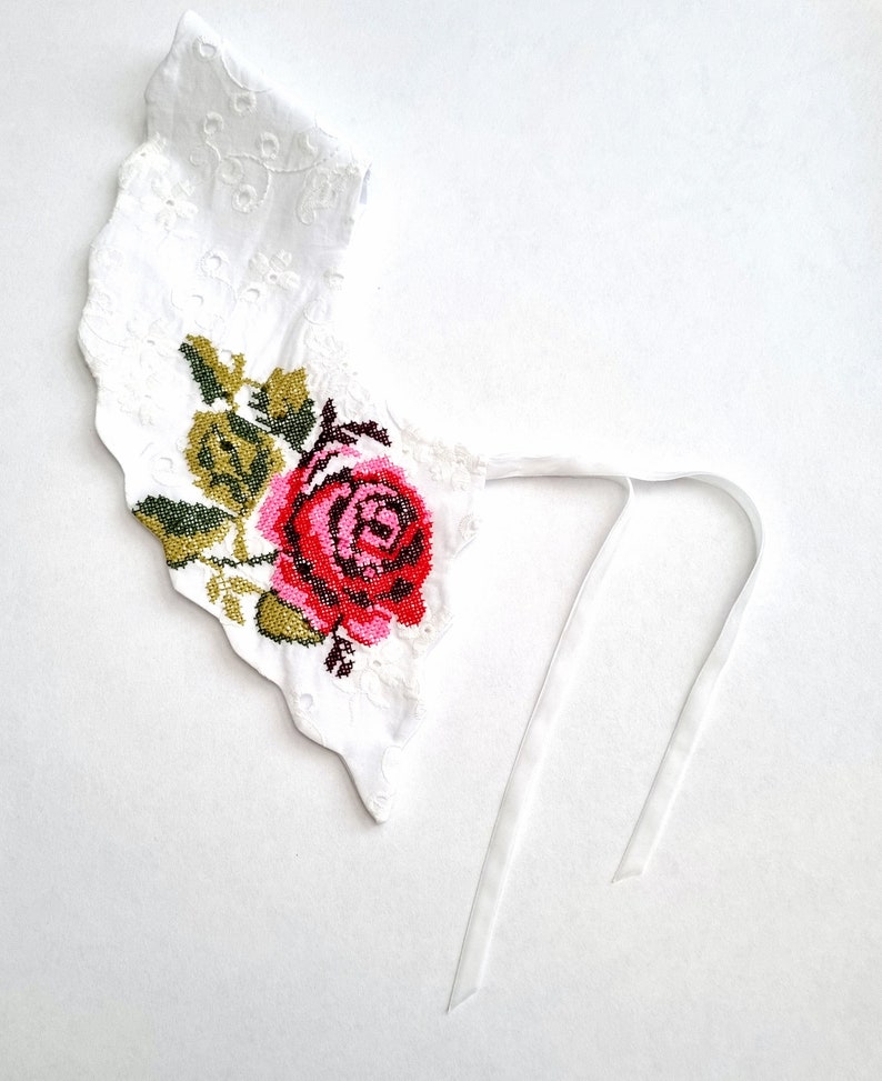 Vintage rose detachable collar/Handmade design/ Weddings/Birthdays zdjęcie 2