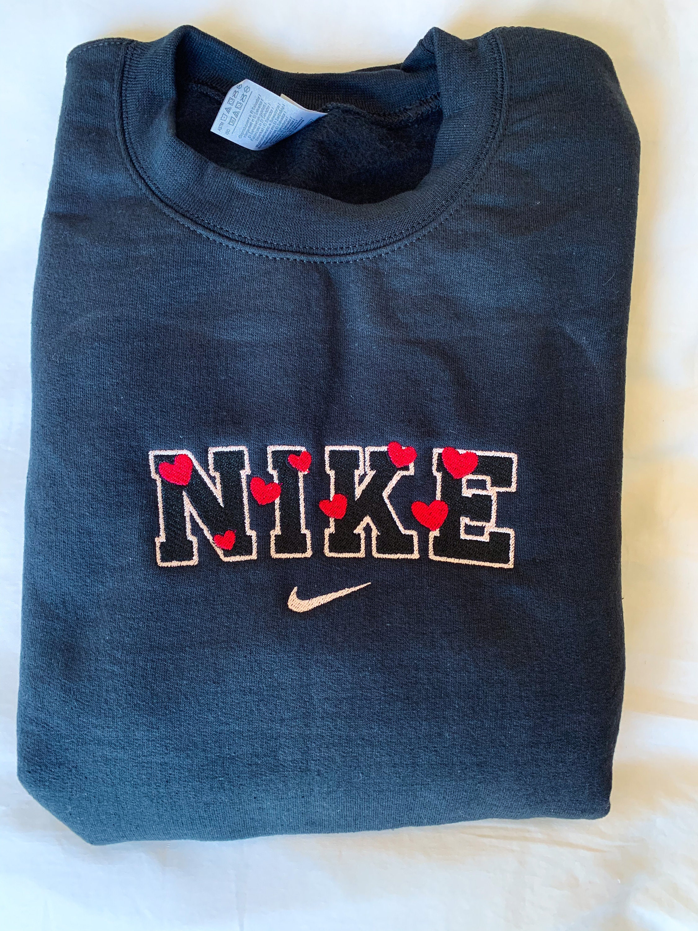 Nike Hearts Embroidered Sweatshirt | Etsy