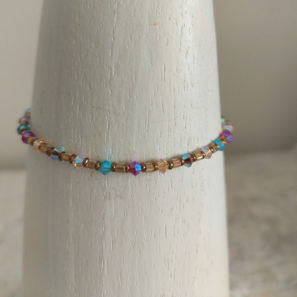 Buntes Armbändchen Swarovski Glitzerfarben Lieblingsfarben Hingucker SchmuckwerkbyEllen