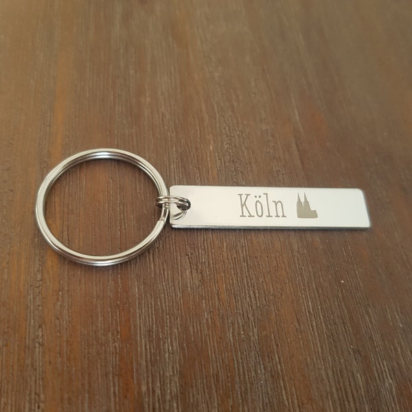 Key ring Cologne Munich Berlin Sylt Stuttgart Frankfurt Beautiful key ring made of stainless steel