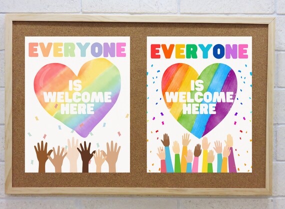 Everyone is Welcome Here, All Are Welcome Here Sign, Safe Space