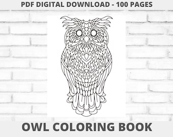 Adult Coloring Pages, Owl Coloring Pages, Coloring Pages For Adults, Adult Coloring Books Digital