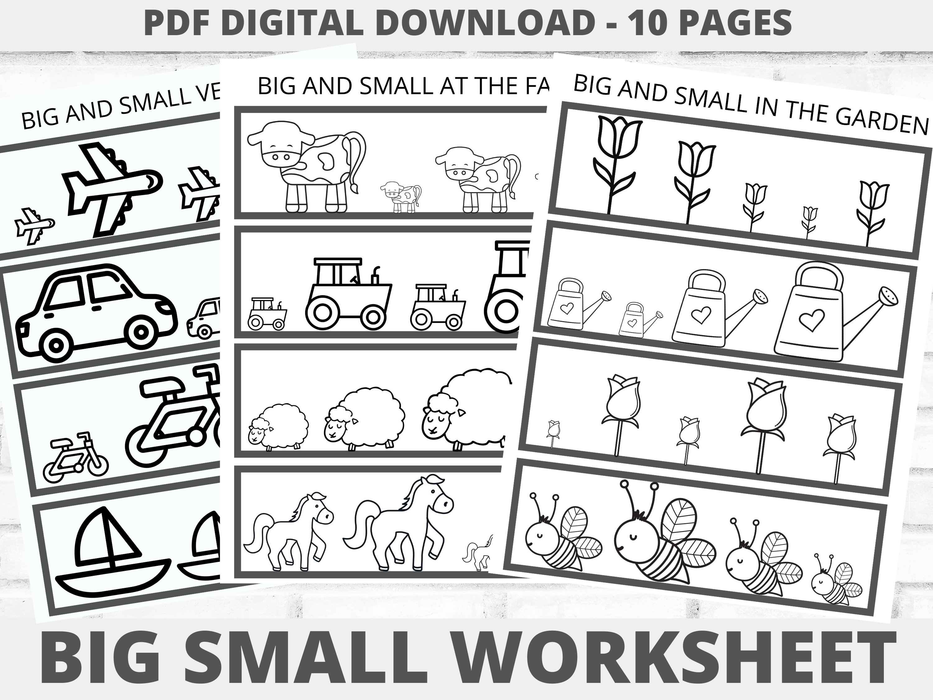 Big and Small Worksheets  Math activities preschool, Fun