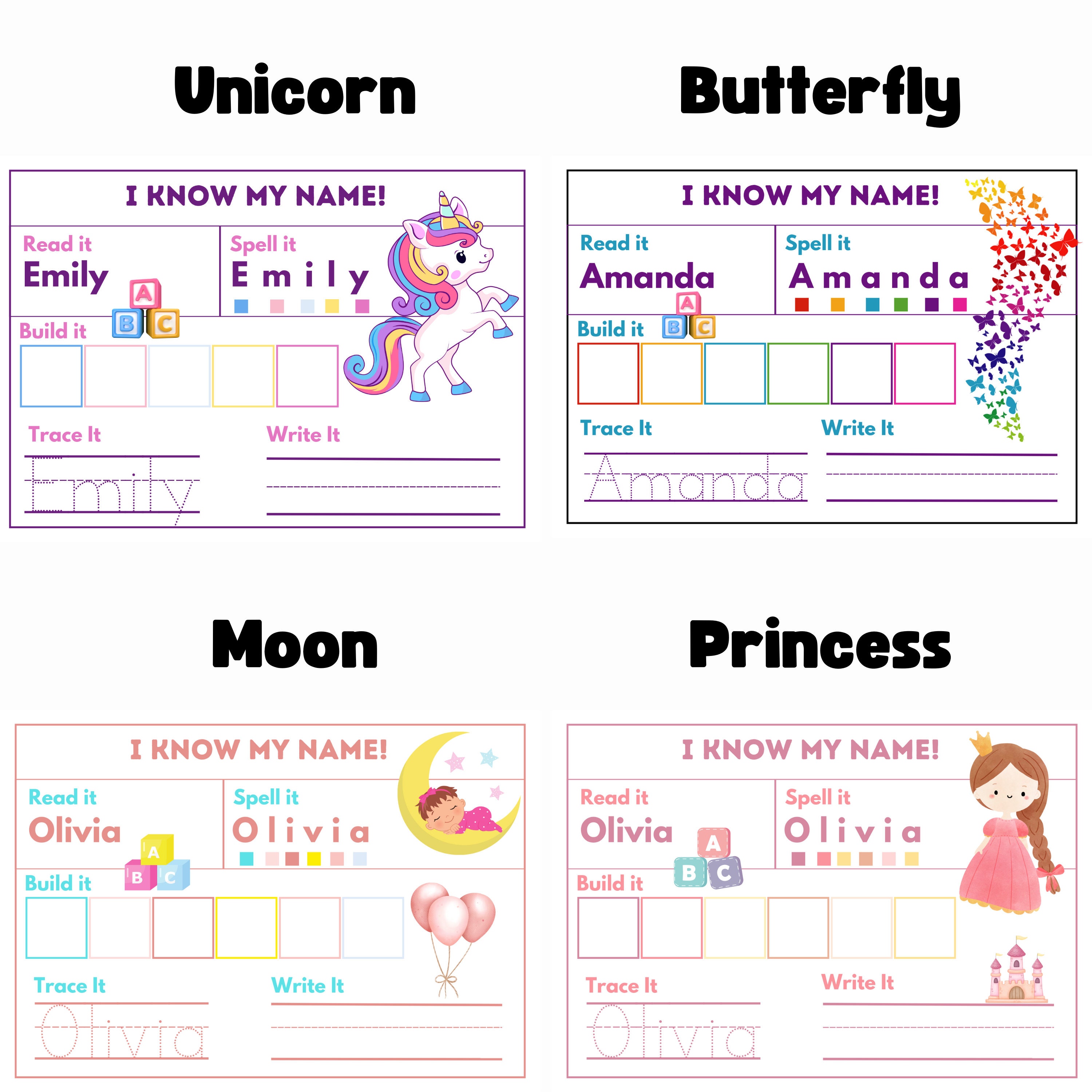 Name tracing mats for pre-K and preschool.