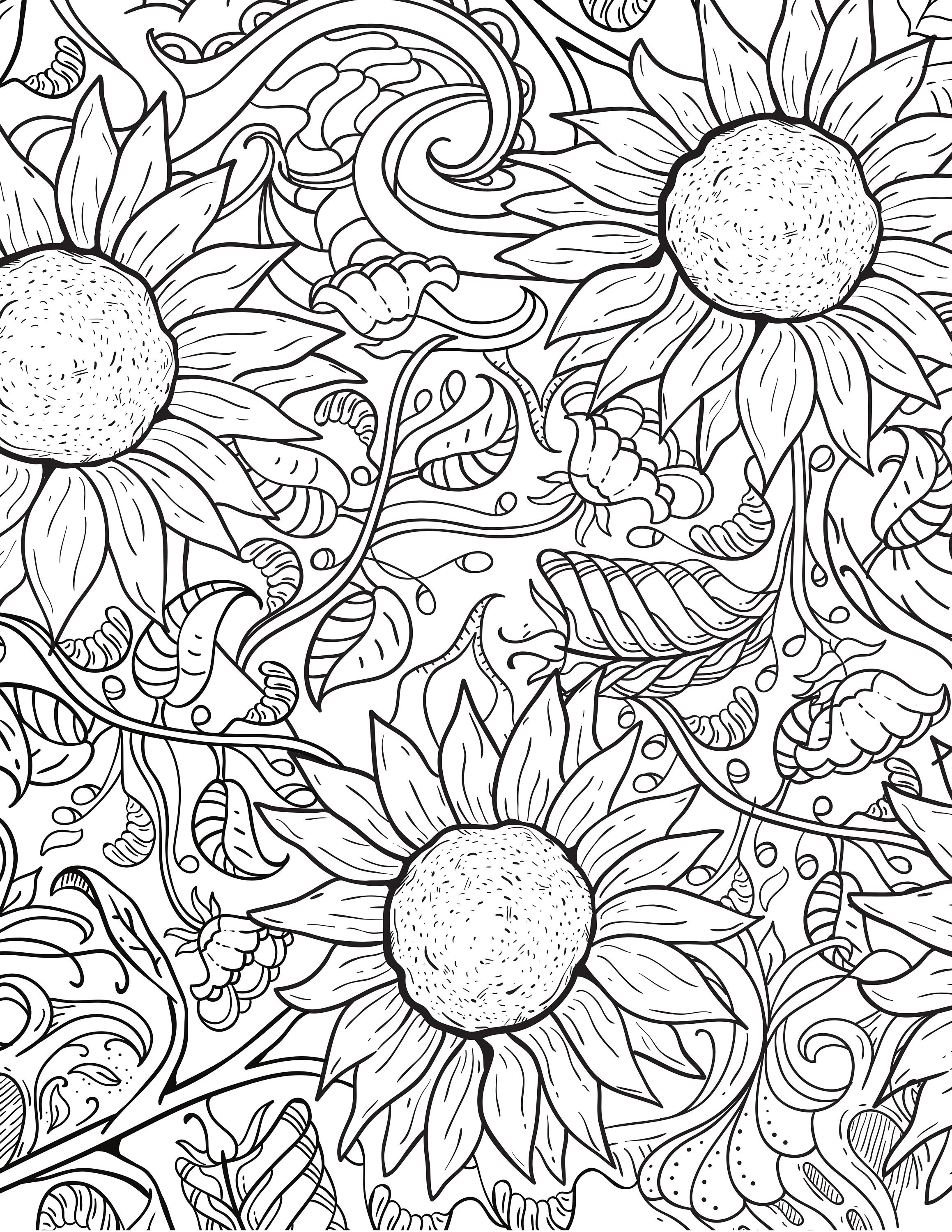  Adult Coloring Book To-Go Set - Floral - 24 hr