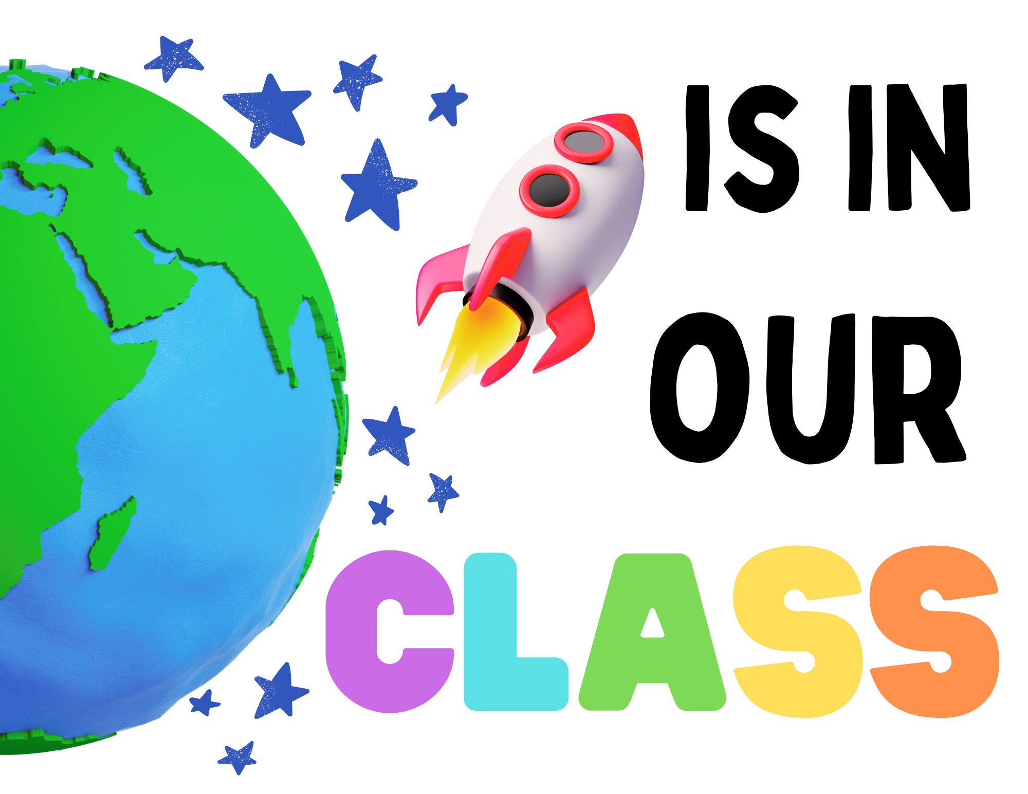 Personalized Classroom Poster, Future of the World Colorful Rainbow ...