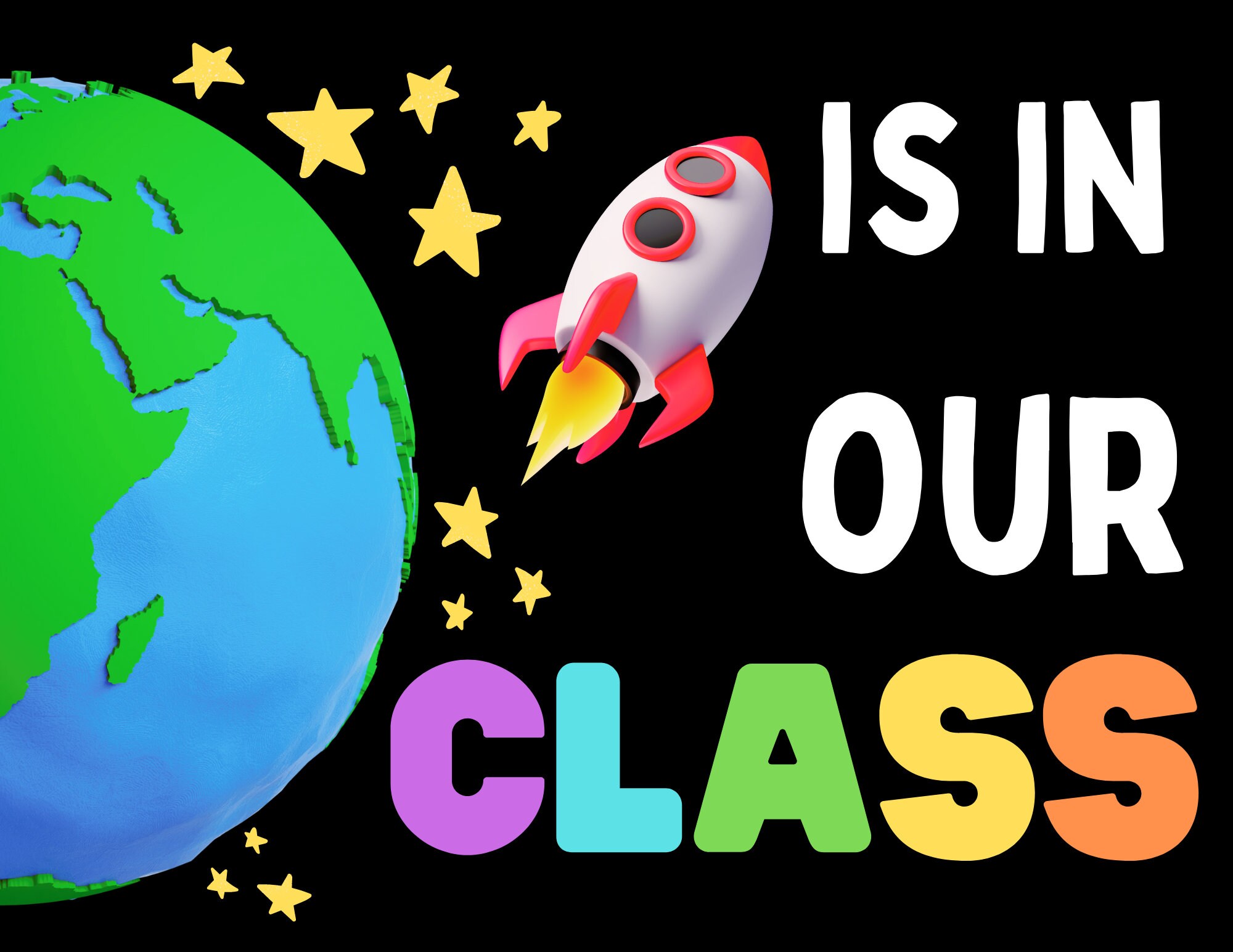 Personalized Classroom Poster, Future of the World Colorful Rainbow ...
