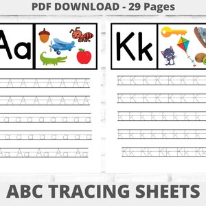 Alphabet Tracing Worksheets with Uppercase Letters and Lowercase Letters