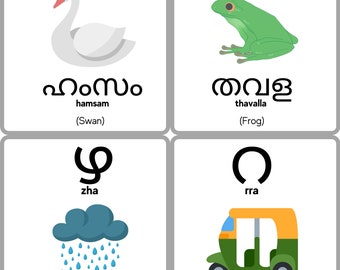 Malayalam Alphabet Flashcards Malayalam Consonants Learn -  Norway