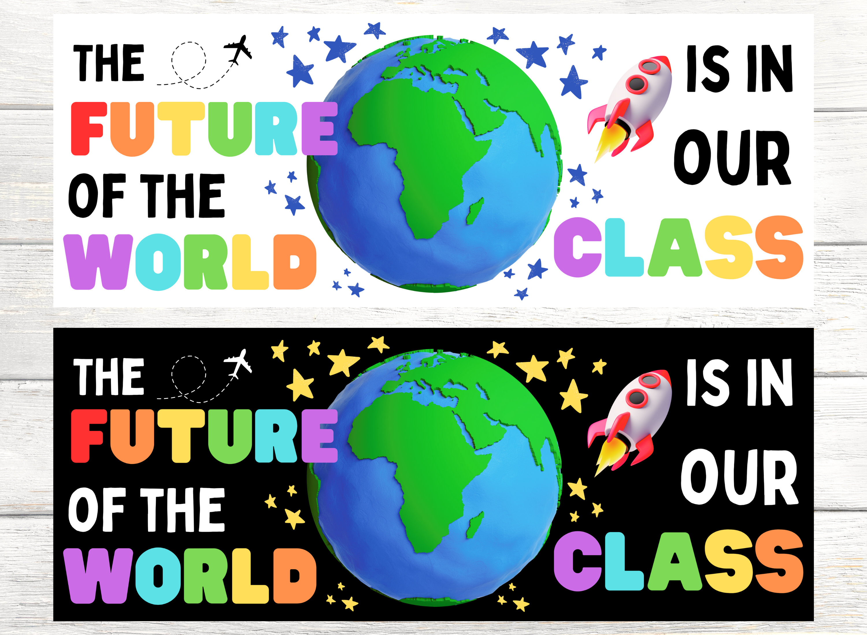 Personalized Classroom Poster, Future of the World Colorful Rainbow ...