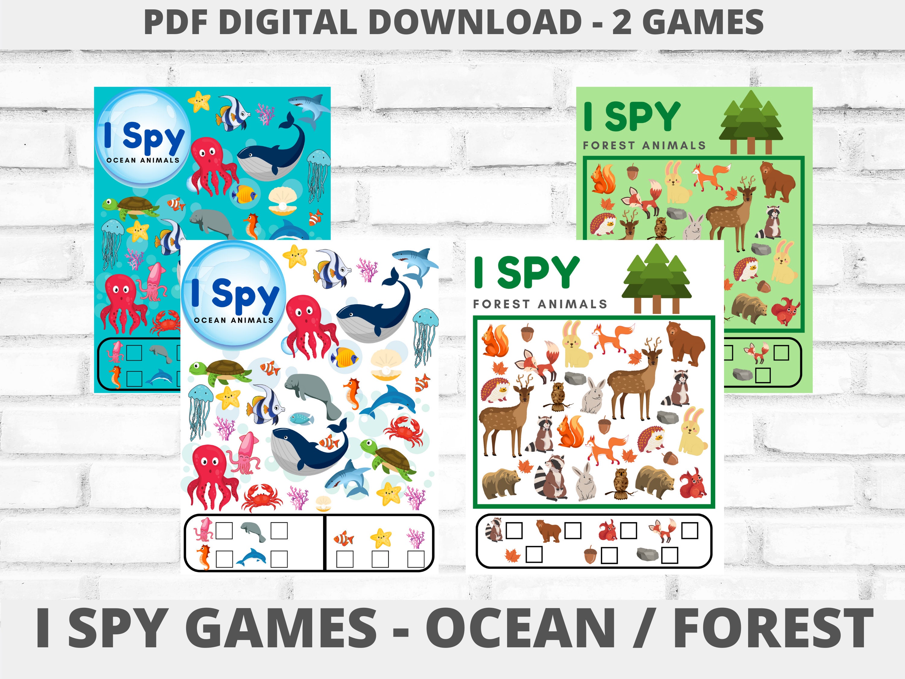 I Spy Game Preschool Worksheets Sea Animals and Forest - Etsy I Spy Game Preschool Worksheets Sea Animals and Forest - Etsy