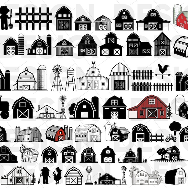 45+ BARN SVG BUNDLE, farm svg, farmhouse svg, farm life svg, farming svg, farm silhouette, barn clipart, barn house svg