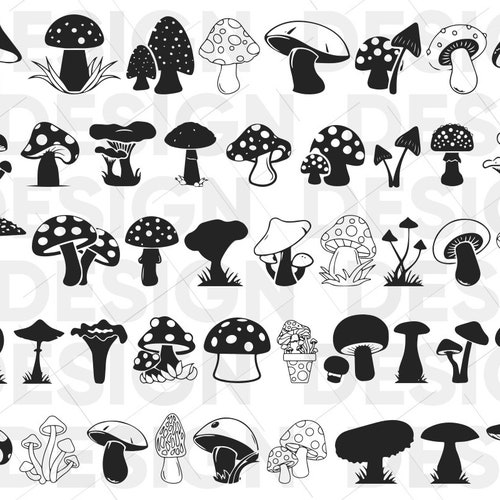 40 MUSHROOM SVG Bunble Mushroom Silhouette Mushroom Vector - Etsy UK