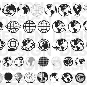 40+ GLOBUS SVG BUNDLE, Erdkugel, Planet, Weltkugel, Karte, Illustration, Vektor, Symbol, Kontinent, Symbol, Erdkunde, 3D Globus svg