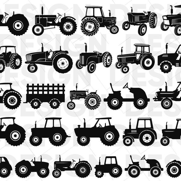 20+ TRACTOR SVG BUNDLE, tractor clipart, tractor clipart, farm tractor svg, tractor cut file, farmer svg, tractor trailer svg