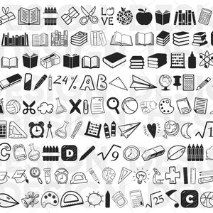 100+ BACK TO SCHOOL Svg Bundle, back to school elements svg, back to school silhouette svg, back to school vector, back to school png