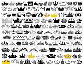 100+ CROWN SVG BUNDLE, princess crown svg, tiara svg, queen crown svg, king crown svg, crown clipart, crown royal svg, crown svg file