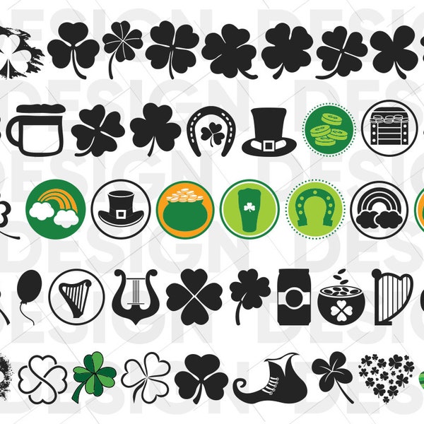 40+ CLOVER SVG BUNDLE, patrickss day svg, patrickss day silhouette svg, clover silhouette svg, clover print, clover clipart, clover images