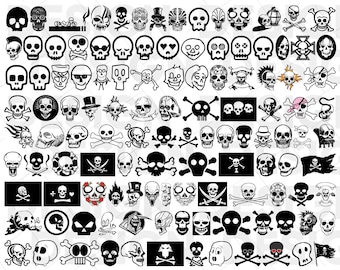 100+ SKULL SVG BUNDLE, skull vector art, pirate flag vector, skull svg, skull silhouette, skull png, skull vinyl, skull decal, skull stencil