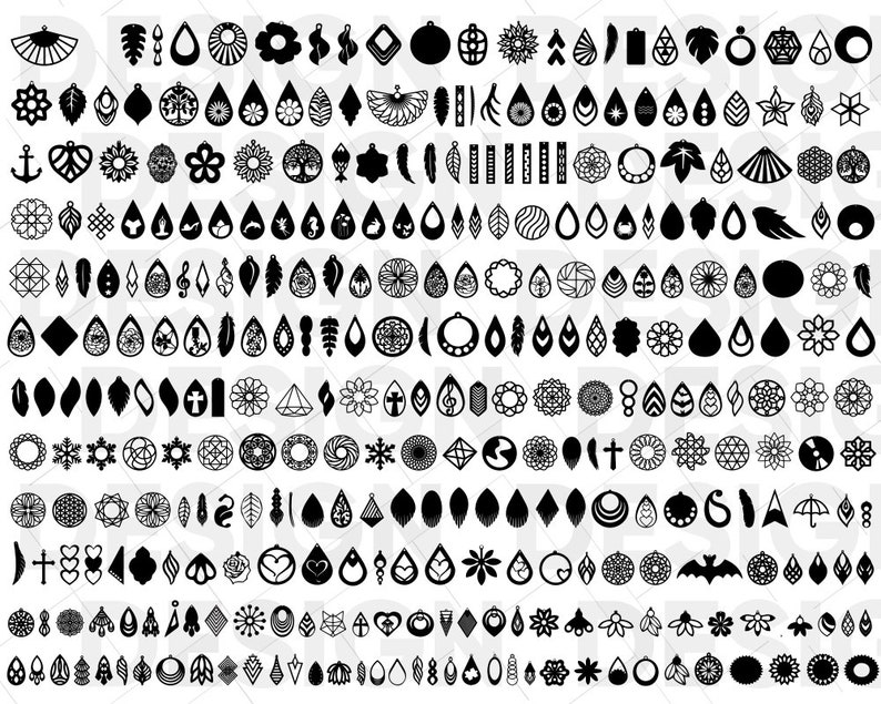1000+ ÖRHÄNGEN SVG-PAKET, örhängevinyl, örhängedekal, örhängesstencil, stryk-på örhängen, sublimering av örhängen, örhängestryck, örhänge-eps bild 1