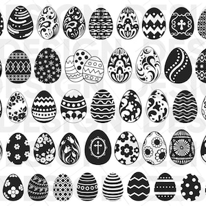 40+ EASTER EGGS SVG Bundle, easter egg template svg, easter egg silhouette svg, easter egg outline svg, easter egg print, easter egg eps