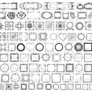 140+ FRAMES SVG BUNDLE, sierlijsten svg, cirkellijst svg, monogramframe svg, bloemenlijst svg, bloemenkrans svg, vierkant frame svg