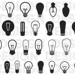 LIGHT BILB SVG Bundle, light bulb silhouette, light bulb black svg, light bulb vector, light bulb print, light bulb png, light bulb cricut