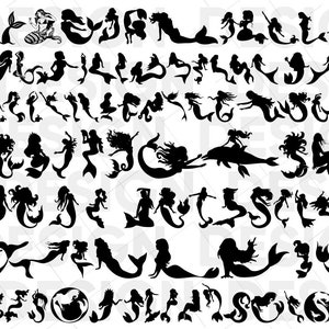 100+ MERMAID SVG BUNDLE, mermaid graphic svg, mermaid tail svg, little mermaid svg, mermaid silhouette, mermaid vector, mermaid cut file