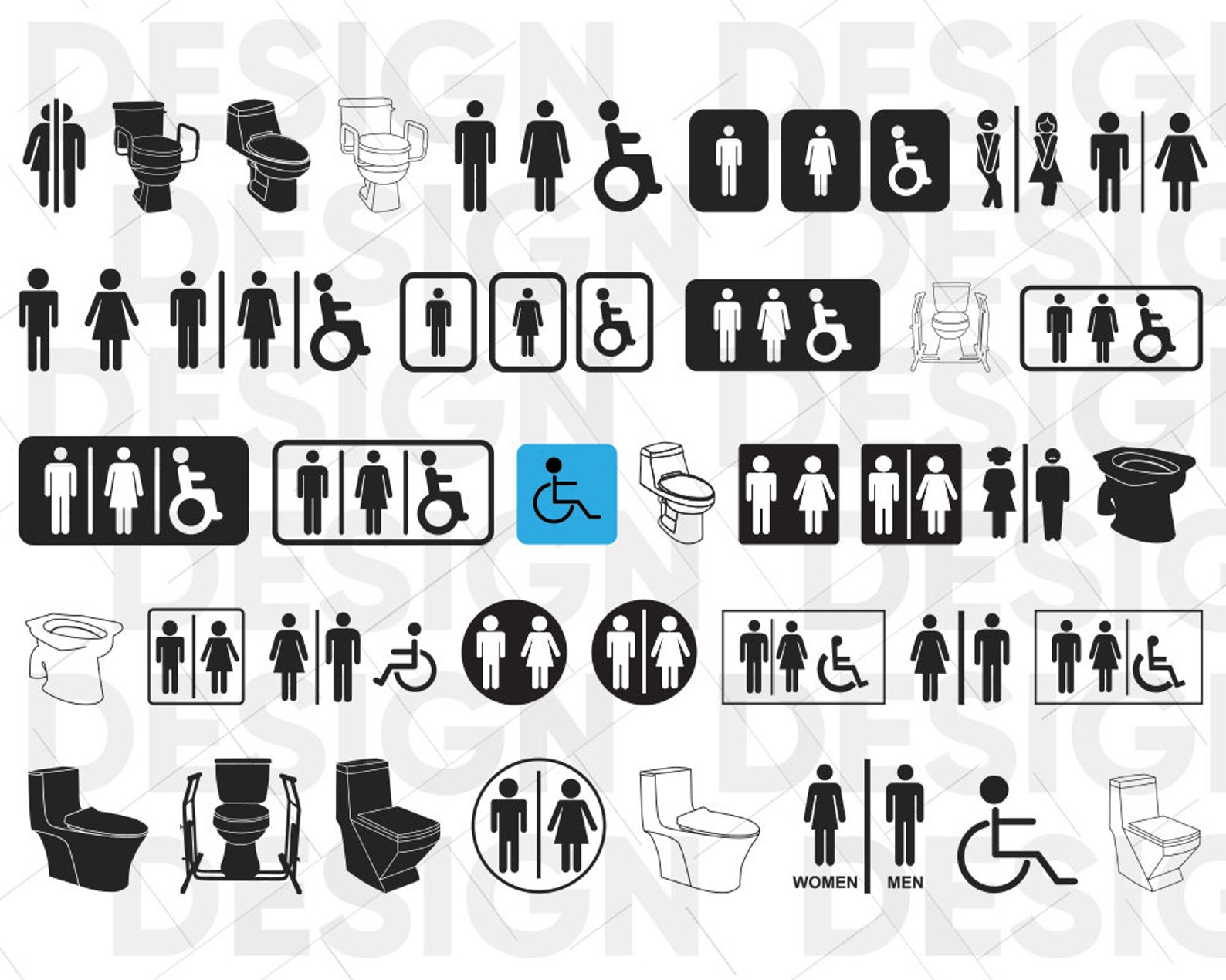 35+ WC SVG BUNDLE, Restroom Svg, Toilet Svg, Bathroom Svg, Restroom ...
