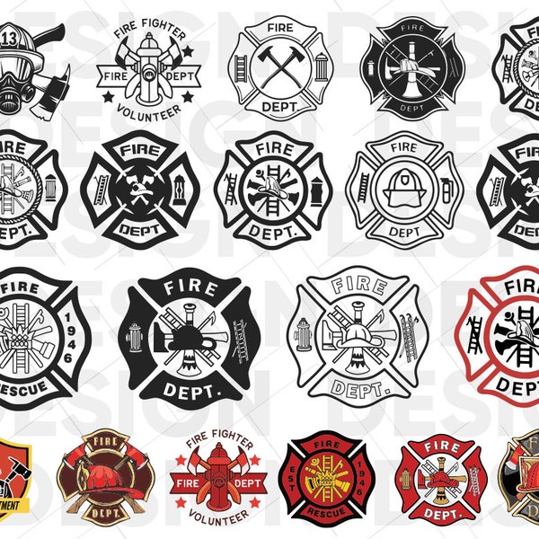 20+ FIRE DEPARTMENT SVG Bundle, fire department silhouette, fire department cut file, fire department emblem, fire department png