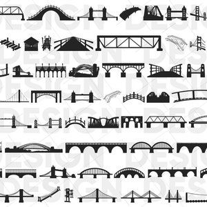 50+ BRIDGE SVG BUNDLE, bridge silhouette, bridge black svg, bridge cricut, bridge vector, bridge png, bridge cutting, bridge dxf, bridge eps
