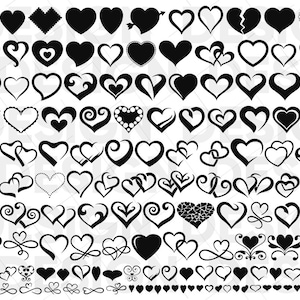 140+ HEARTS SVG BUNDLE, hartjes grafische bundel, liefde svg, valentine svg, valentine svg, hart cricut svg, hart silhouet svg