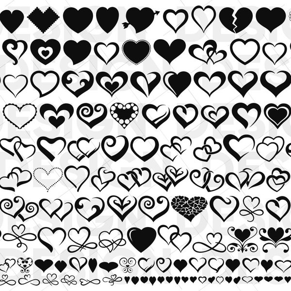 140+ HEARTS SVG BUNDLE, hearts graphic bundle, love svg, valentine svg, valentine svg, heart cricut svg, heart silhouette svg