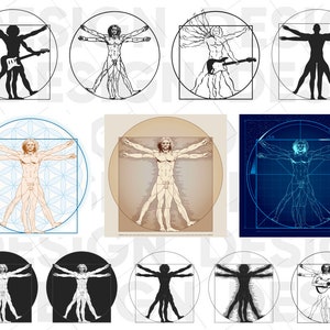 10+ VIRTUVIAN MAN SVG Bundle, vitruvian man silhouette svg, eps, vitruvian man png, decal, cricut, clipart, vector, file digitale