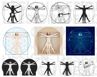 10+ VIRTUVIAN MAN SVG Bundle, vitruvian man silhouette svg, eps, vitruvian man png, decal, cricut, clipart, vector, digital file