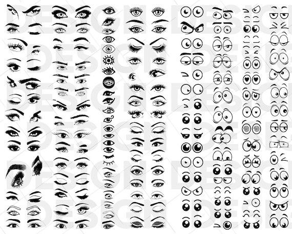 120 EYES SVG BUNDLE Makeup Svg Lashes Svg Eyelash Svg
