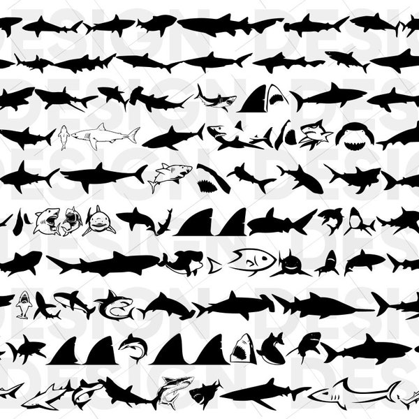 100+ SHARK SVG BUNDLE, shark fin svg, shark silhouette, shark cricut, shark vector, shark png, shark eps, shark dxf, shark clipart