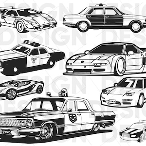 8+ POLICE CARS SVG Bundle, sport cars svg, car svg, police car png, police car vector, police car print, police car silhouette
