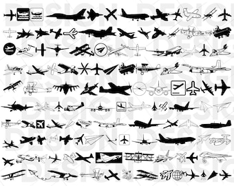 100+ AIRPLANE SVG BUNDLE, airplane vector, airplane clipart, airplane cut files, airplane silhouette, flying airplane svg, plane svg