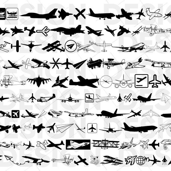 100+ AIRPLANE SVG BUNDLE, airplane vector, airplane clipart, airplane cut files, airplane silhouette, flying airplane svg, plane svg