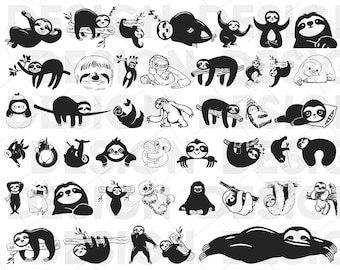 40+ SLOTH SVG BUNDLE, sloth silhouette svg, sloth black svg, sloth vector, sloth print, sloth clipart, sloth cut, sloth cricut